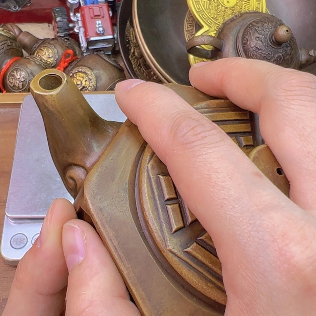 紫金风磨铜四象壶