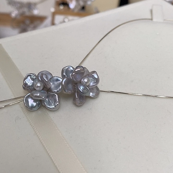 链子925银蓝血花瓣蛇骨链配件925银