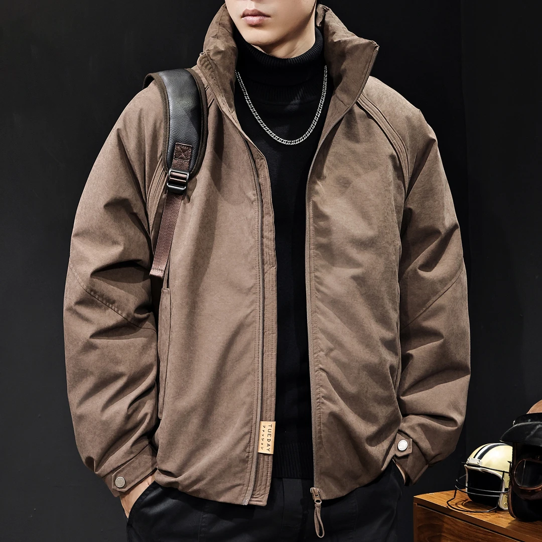 MR.MUDI/穆迪先生冬季美式男士防风羽绒服保暖大码秋冬季立领棉袄