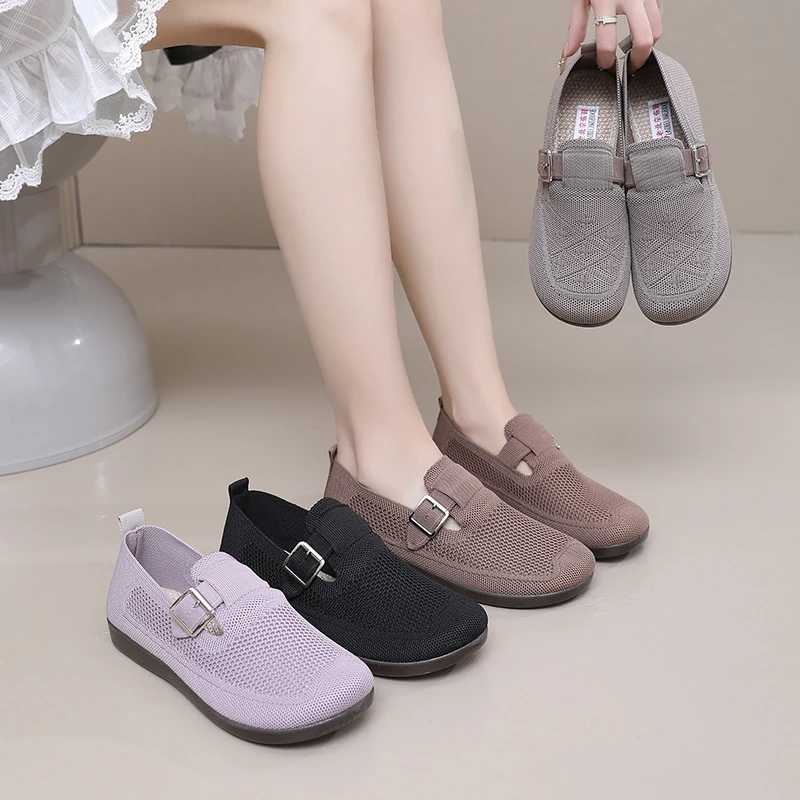春季新款休闲鞋女士软底防滑妈妈鞋老北京布鞋中老年一脚蹬女鞋子