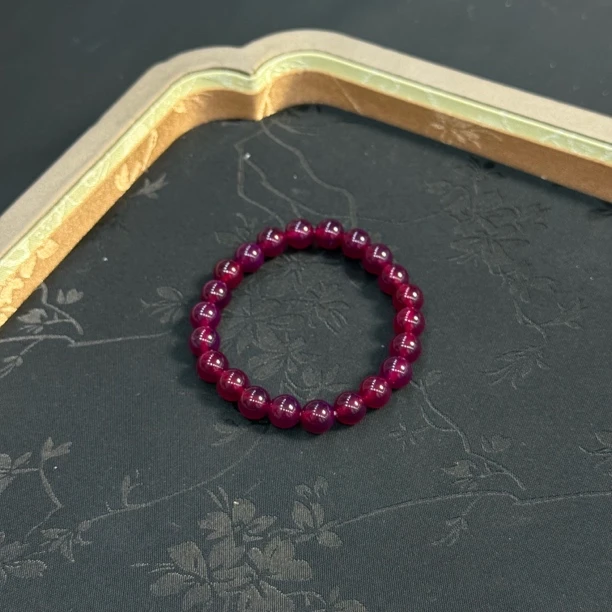 【红锦瑟】天然玉髓玛瑙车厘子红显白高级手串8mmD811