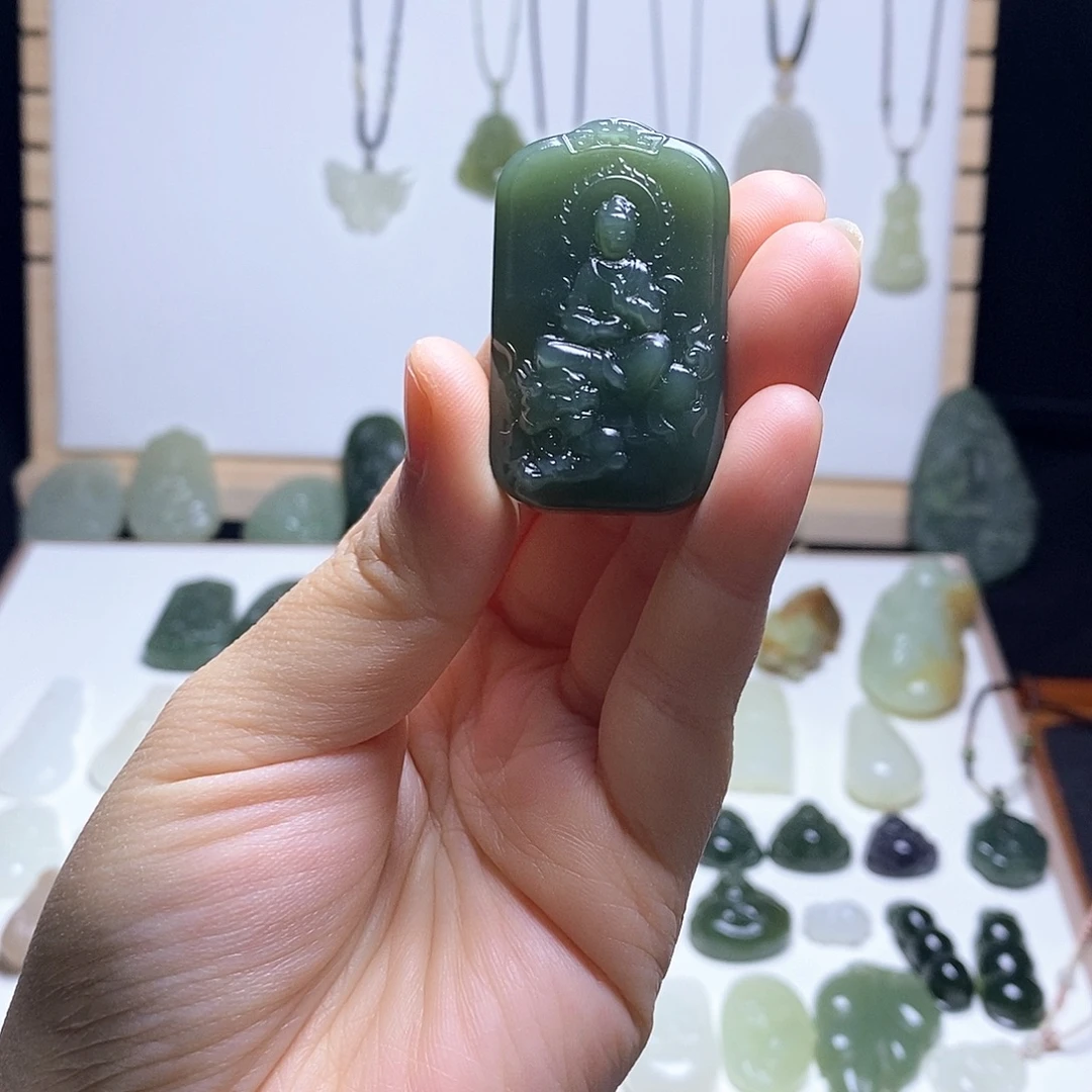 和田玉银S925镶嵌颈饰