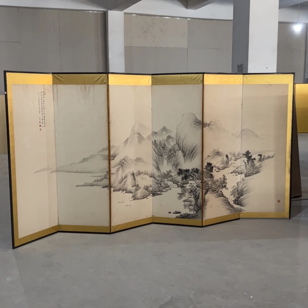 绘画何***法屏风框画茶空间设计
