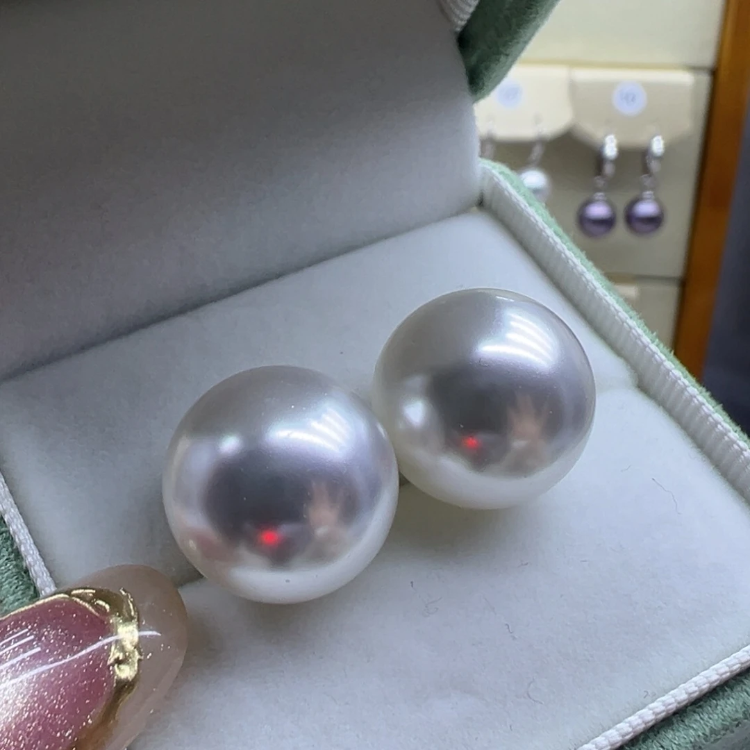 银S925镶嵌耳饰淡水珍珠