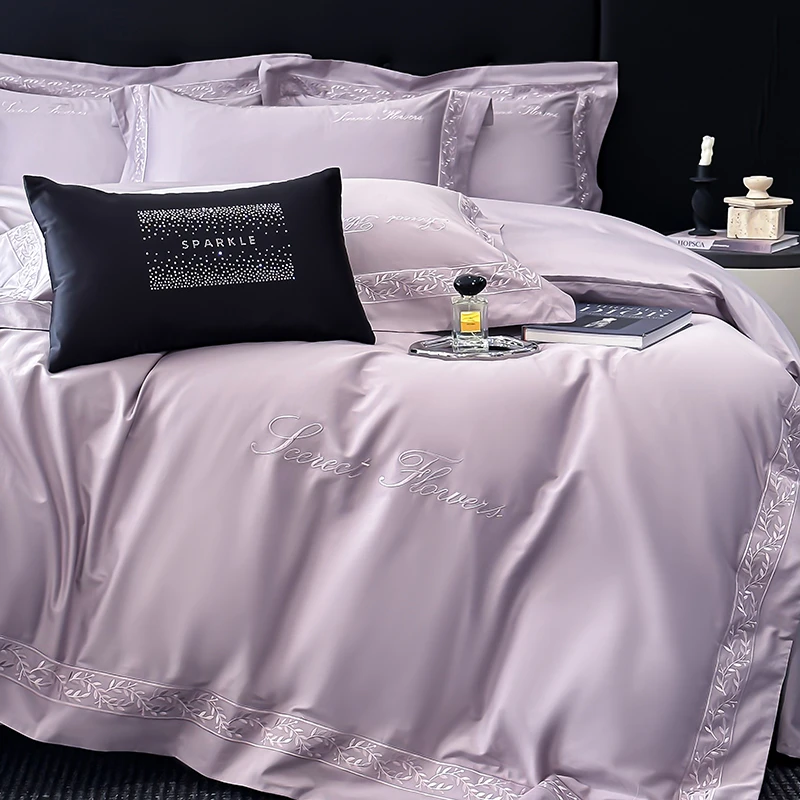 高端轻奢A类全棉长绒棉四件套床单被套床笠南通四件套100全棉高档