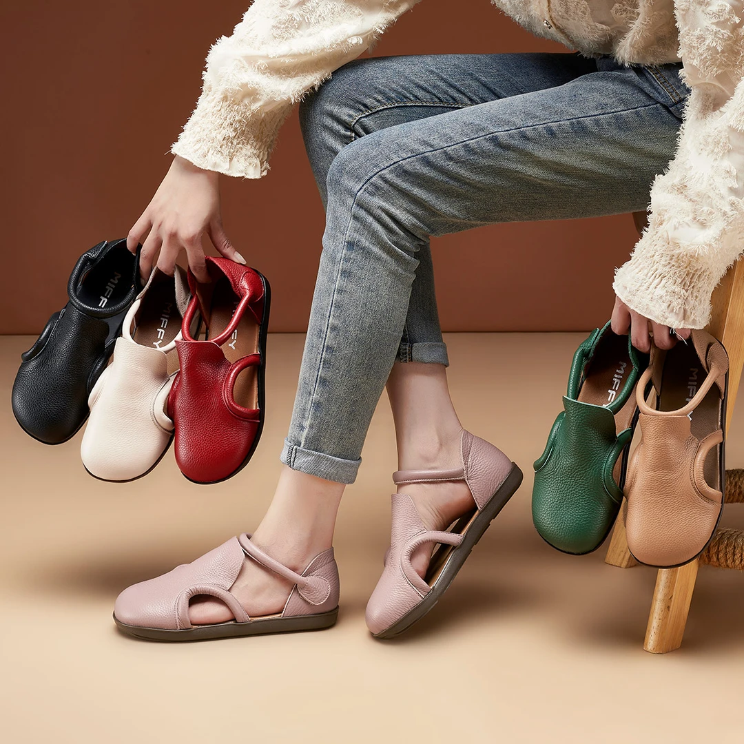 334头层牛皮凉鞋女2025英伦风舒适百搭轻便包头女凉鞋