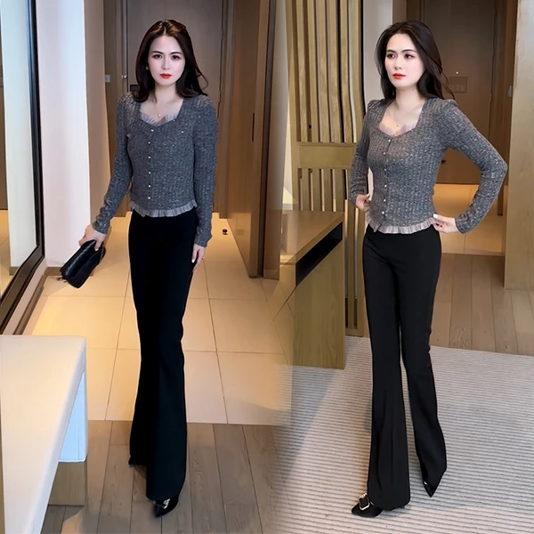 早春季设计感小众洋气时尚气质小个子休闲减龄长袖T恤 246