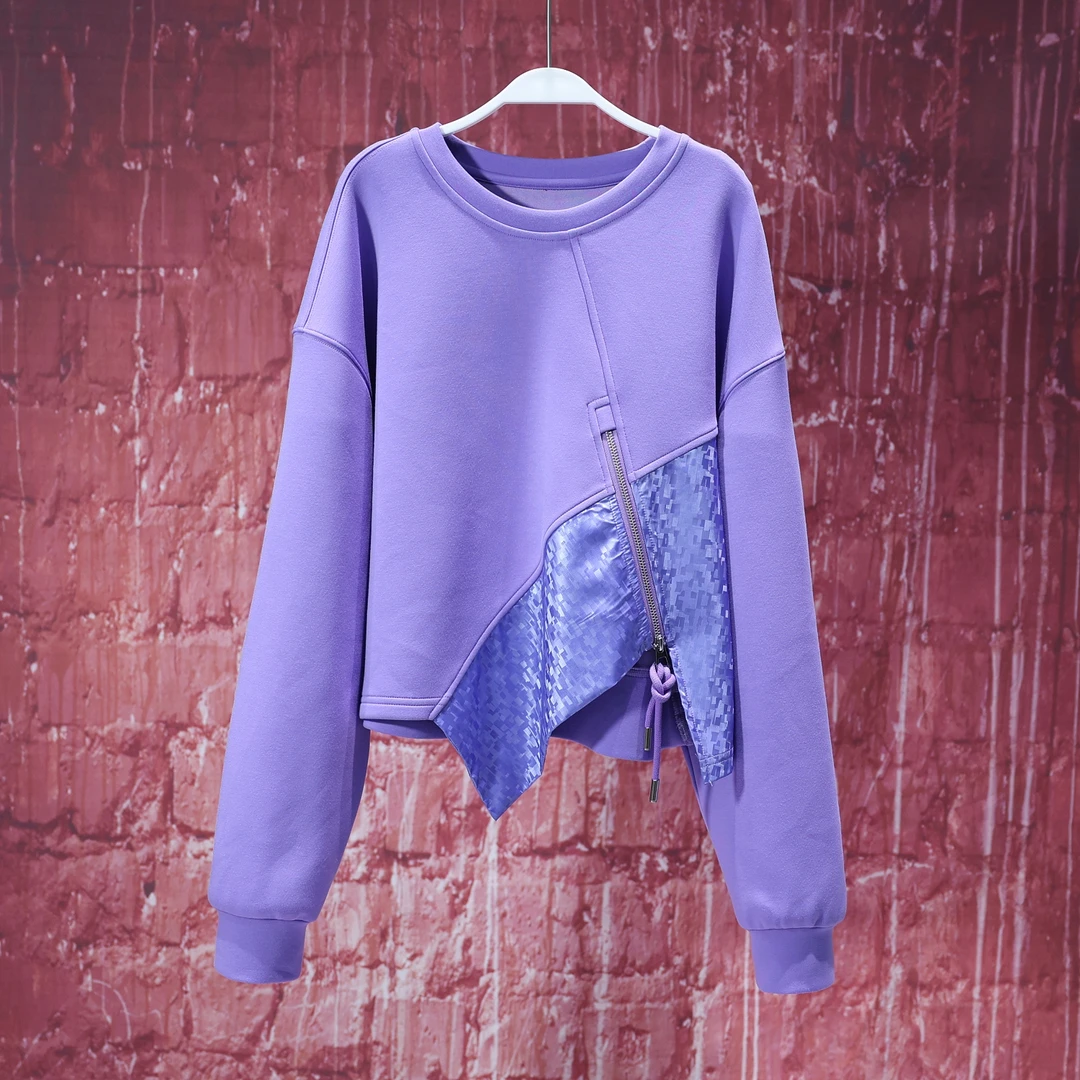 【LIANG哥女装】2024设计师款《温婉莫奈紫色系》不规则加厚卫衣5709A