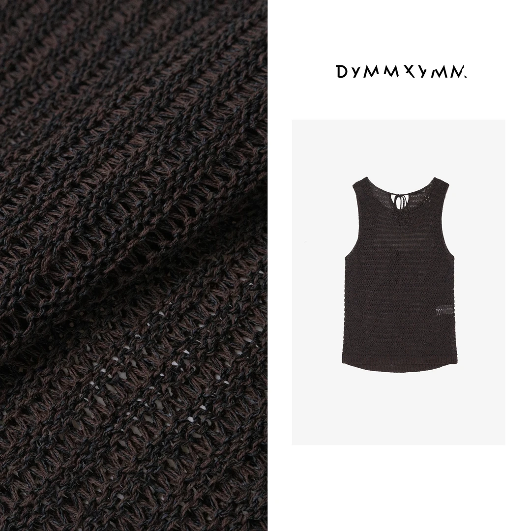 【DYMMXYMM】- .夏款极简风镂空混色和纸系带背心-5SS9582
