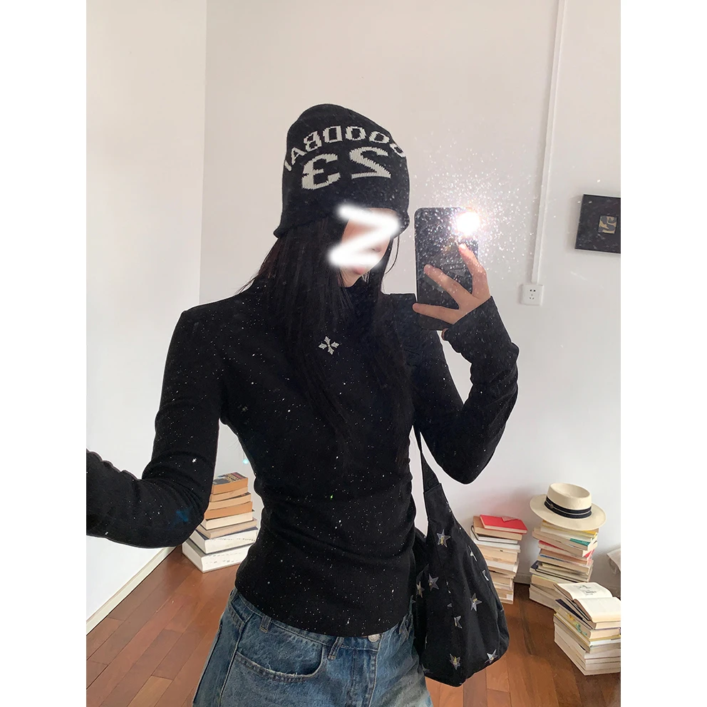 显瘦内搭打底衫女春秋2025新款灰色t恤小衫修身小众长袖上衣女