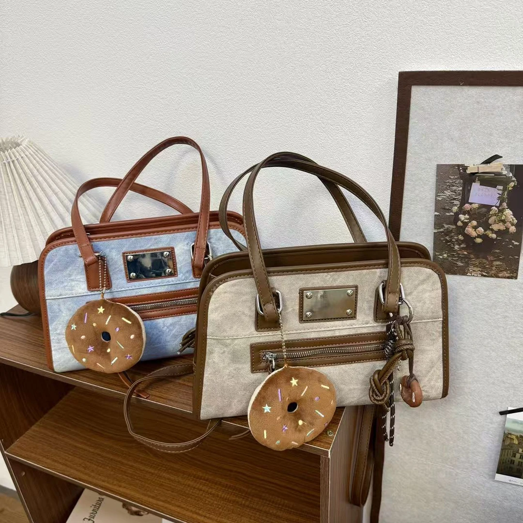 一包多背大容量双肩包包女2025新款时尚韩版腋下包百搭拼色单肩包