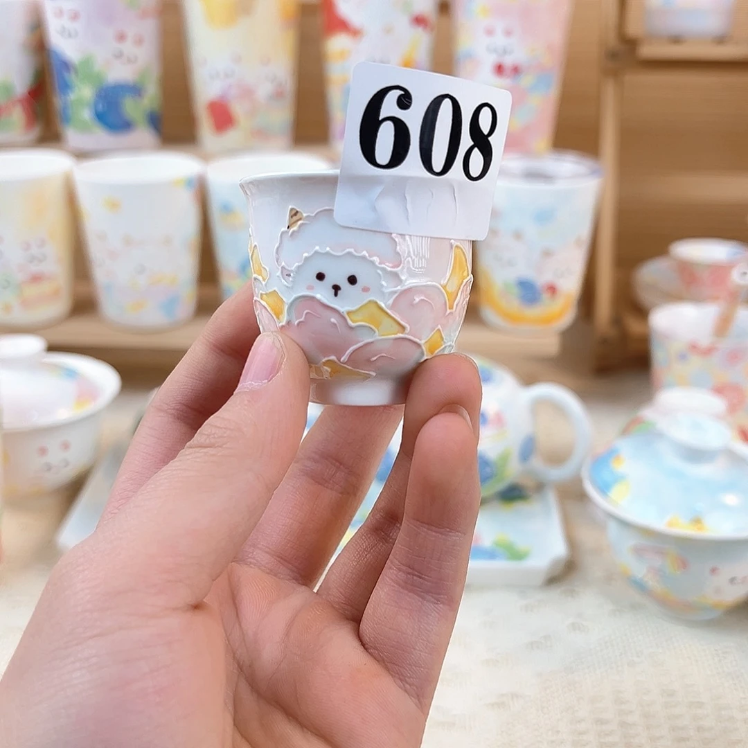 景德镇手绘陶瓷杯子微瑕