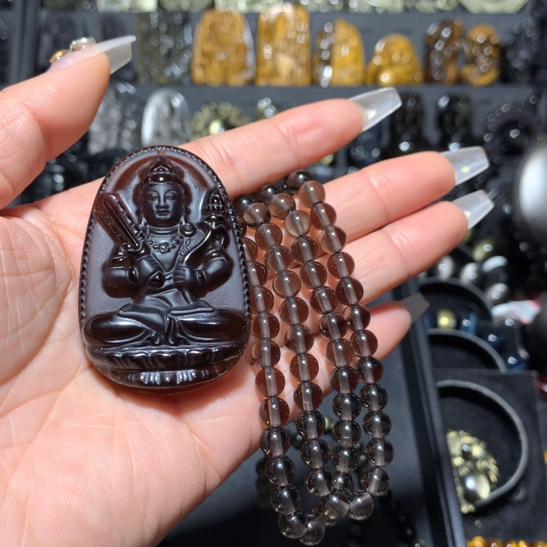 未镶嵌黑曜岩吊坠(赠链)a*