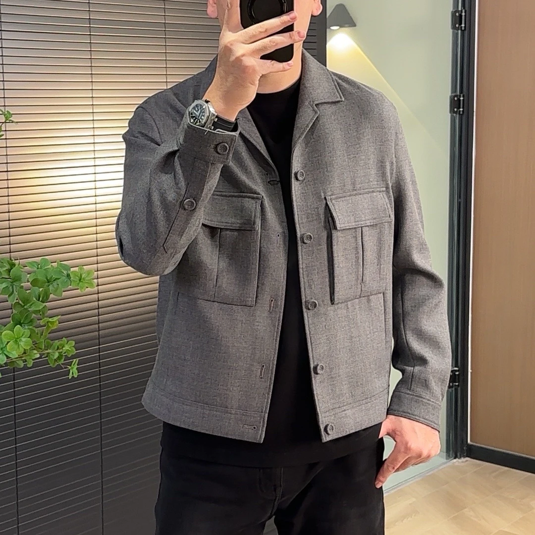SM80058男士翻领时尚简约百搭工装夹克