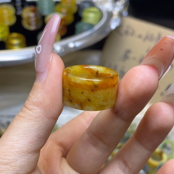 蛇纹石玉合金戒指70-17.6