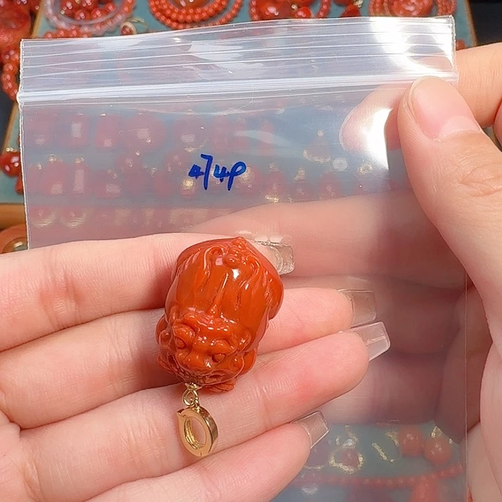 南红玛瑙银S925镶嵌吊坠