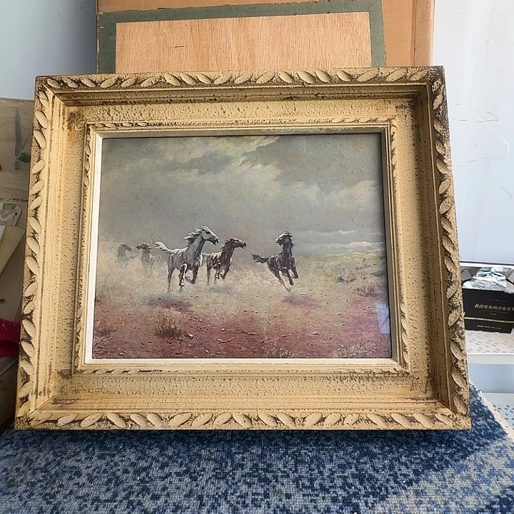中古框画有瑕疵拍下