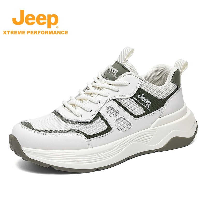 JEEP/吉普秋季款时尚百搭轻便透气网面休闲鞋防滑耐磨低帮徒步鞋