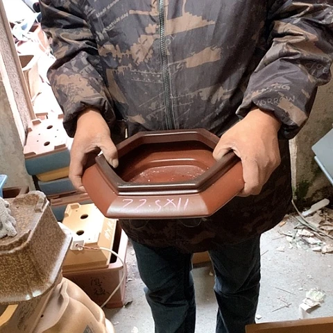紫砂花盆手工制作