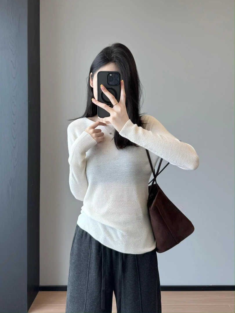 精致美女！水波鱼骨纹细扬子纱100羊毛提花针织女25冬季新