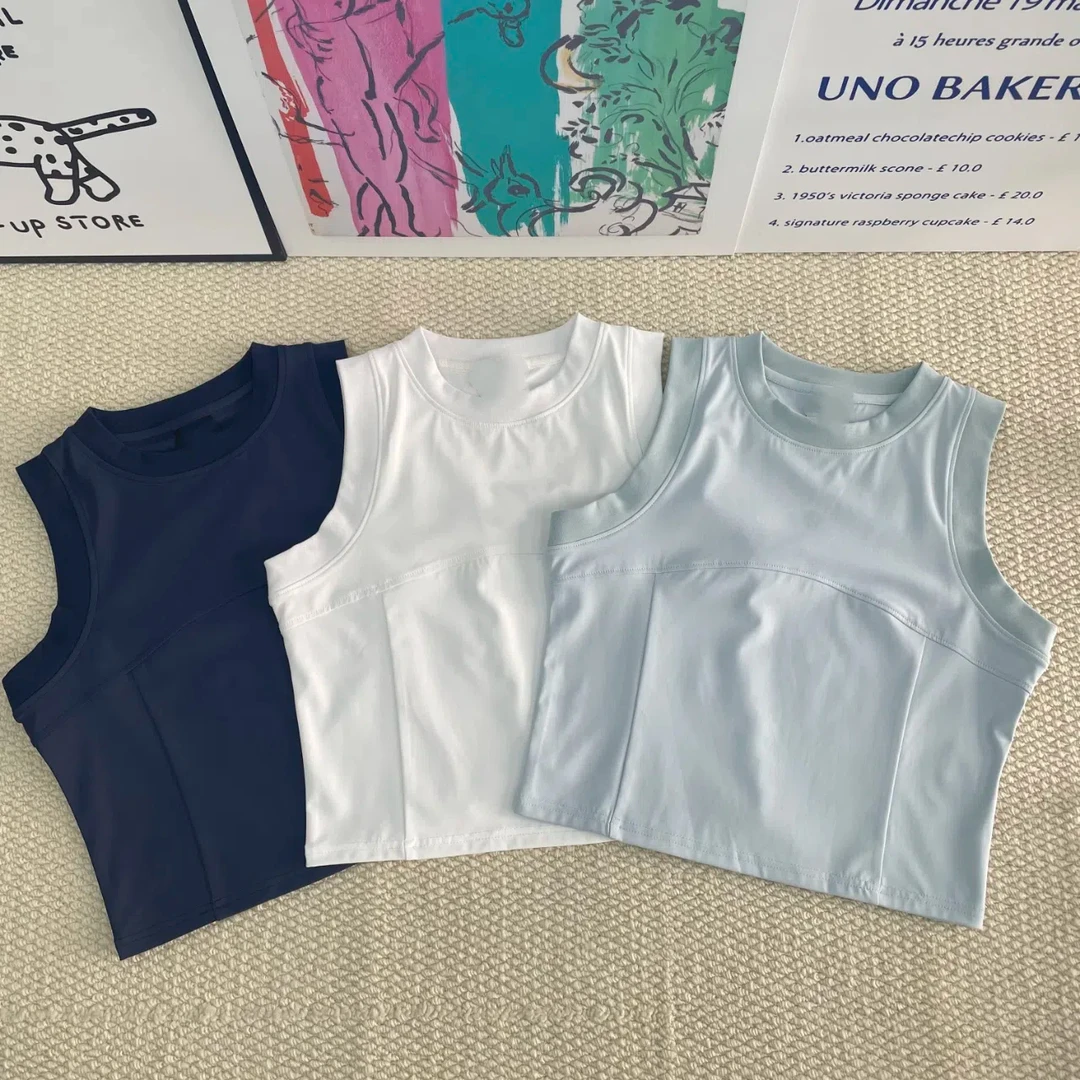 S瑜伽背心上衣气质女款夏天拼接小众女装洋气网红洋气炸街女装