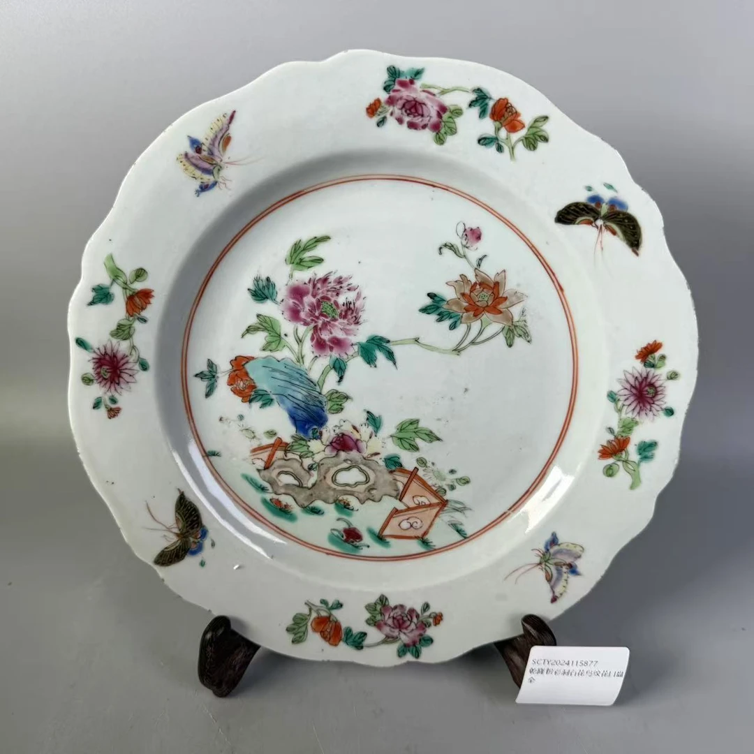 SCTY2024115877乾隆粉彩洞石花鸟纹花口盘/华夏文物商店