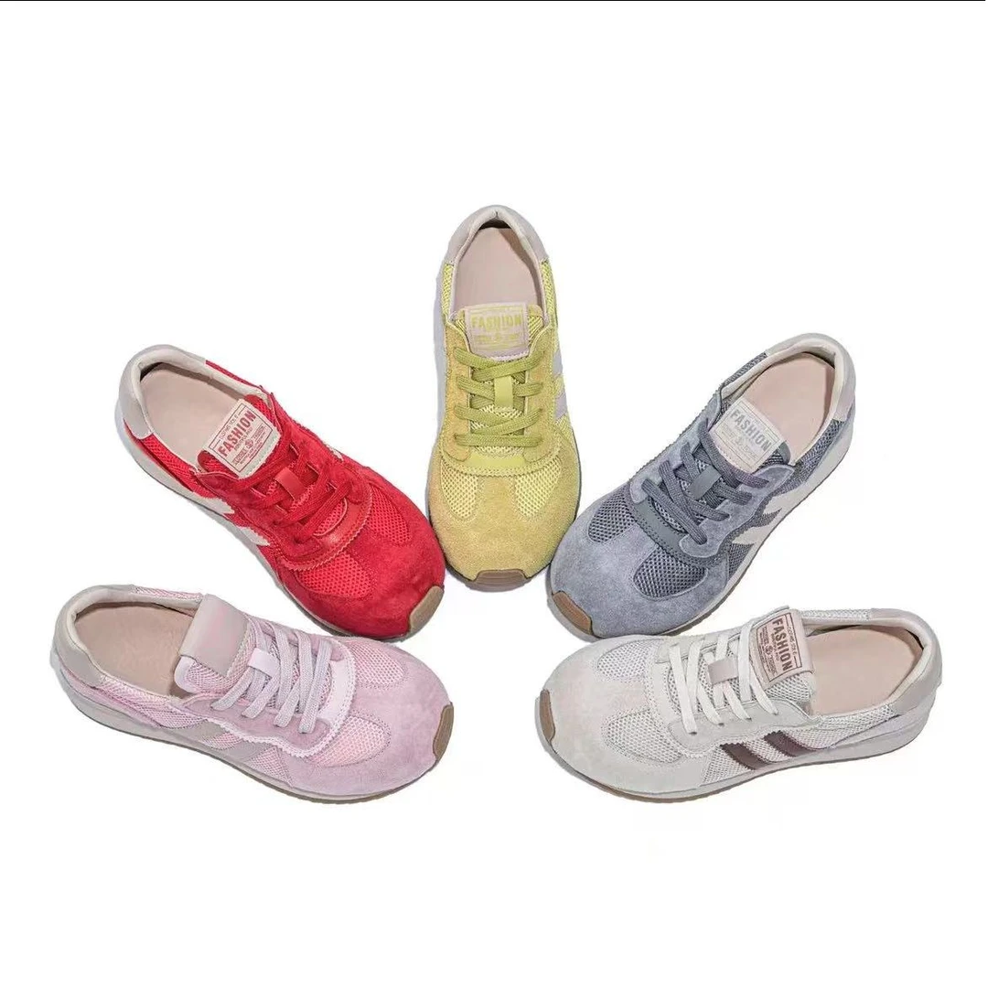 2025新款真皮时尚休闲鞋撞色搭配阿甘百搭复古运动鞋5809