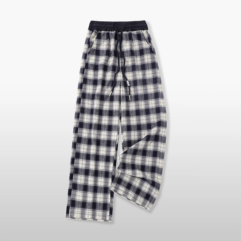 女大童防蚊裤夏季薄款新款儿童夏装格子裤洋气直筒女孩休闲长裤潮