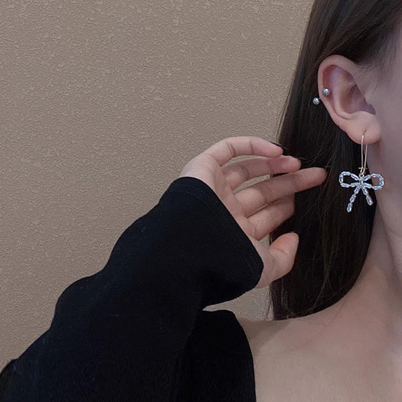 纯铜耳饰 轻奢蝴蝶结耳环个性设计感高级感耳饰法式精致超仙气质