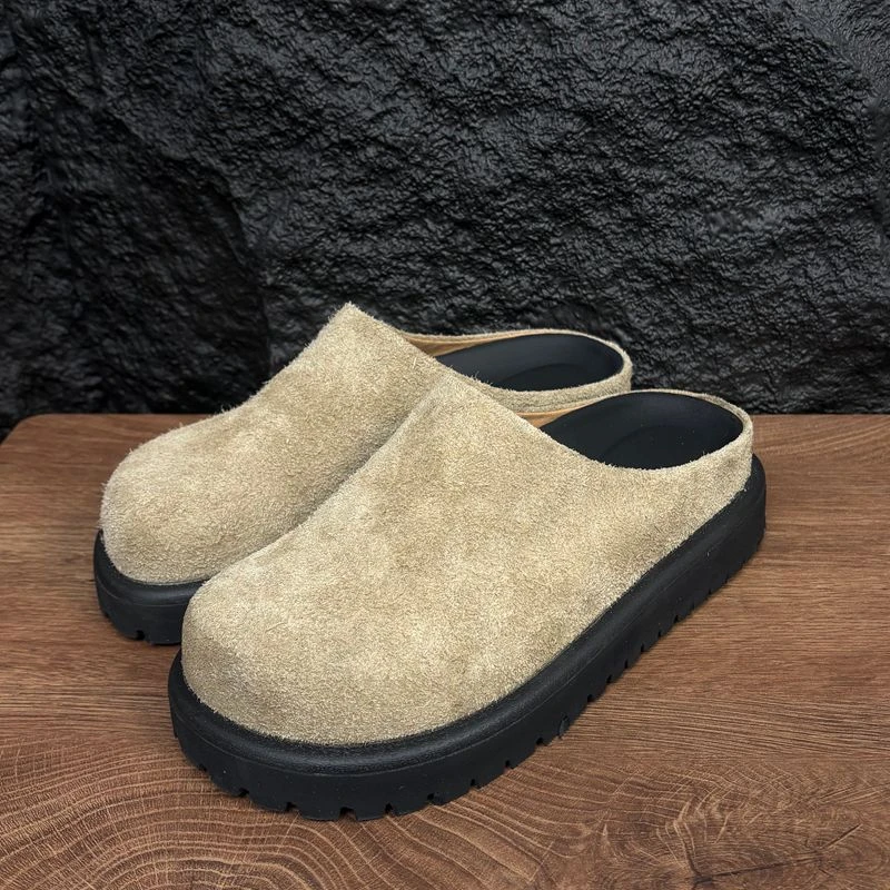 夏季新款包头托复古时尚百搭勃肯鞋厚底增高半托春游出行穿搭鞋子