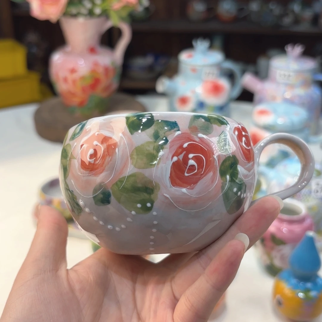 景德镇手绘高温釉下彩陶瓷茶具