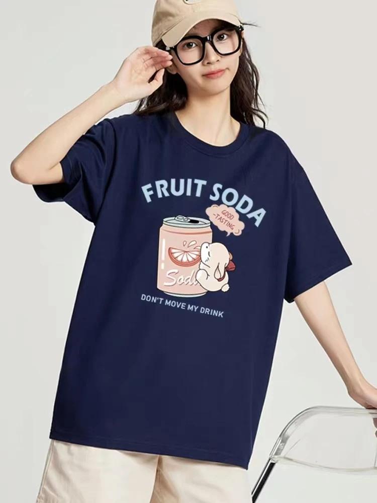 A30#易拉罐狗狗图T恤短袖上衣