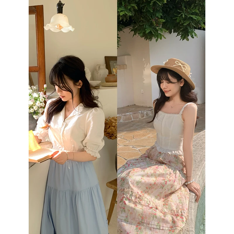 熙家自制 松茶情书 小个子吊带+衬衫女上衣棉麻春夏装