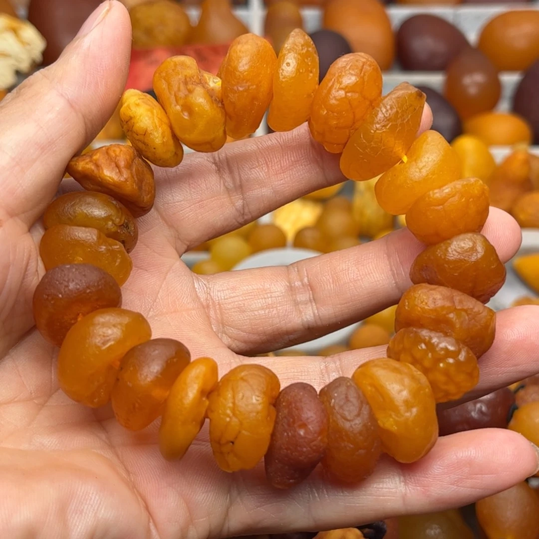 D***y未镶嵌琥珀裸石天然蜜蜡手串