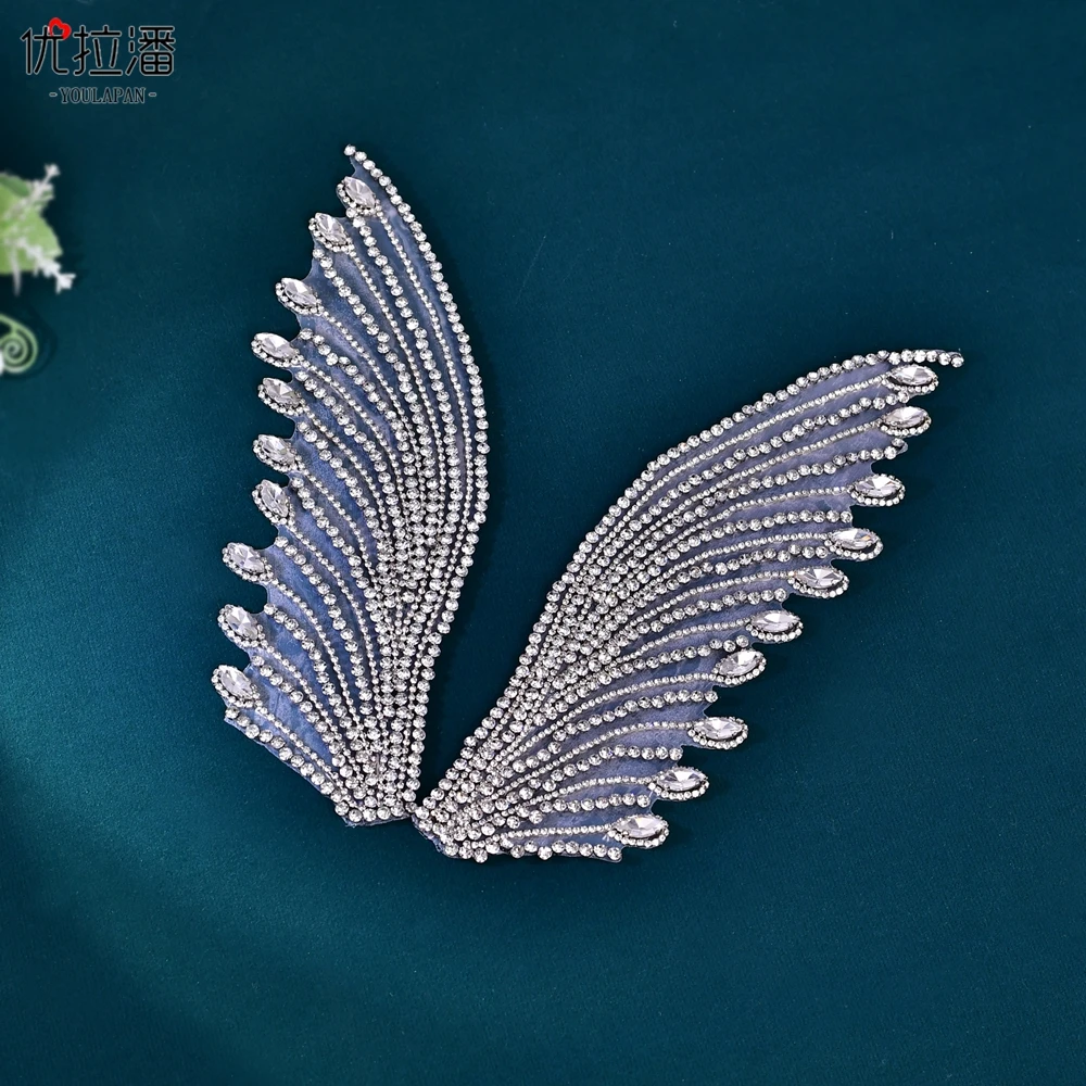 优拉潘 天使之翼精致水钻背胶贴饰复古宫廷手工DIY服装配饰品