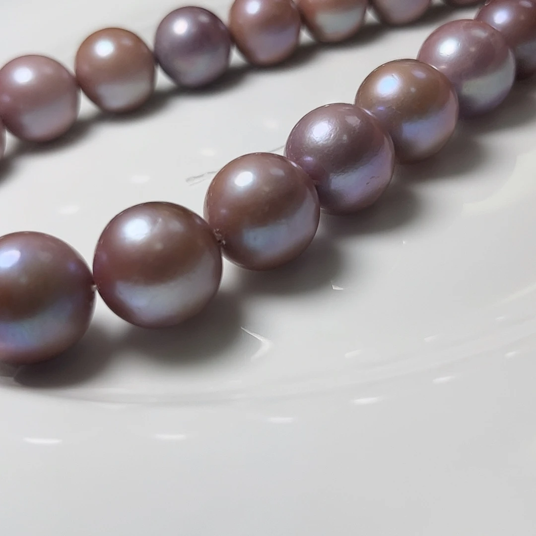 颈饰淡水珍珠未镶嵌13.6-17.8左右紫色大龙珠