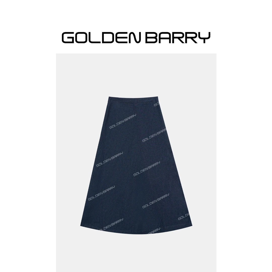 GOLDENBARRY|315081设计感分割线显瘦牛仔长裙