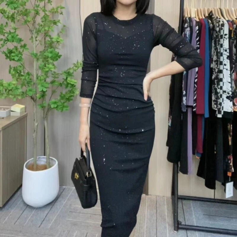 气质显瘦女人味连衣裙Q191145女士秋冬百搭时尚