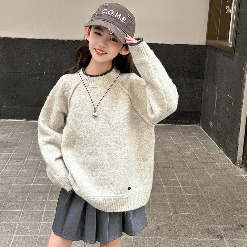 女大童毛衣春秋冬2025新款儿童女孩韩版洋气针织上衣女童冬季打底
