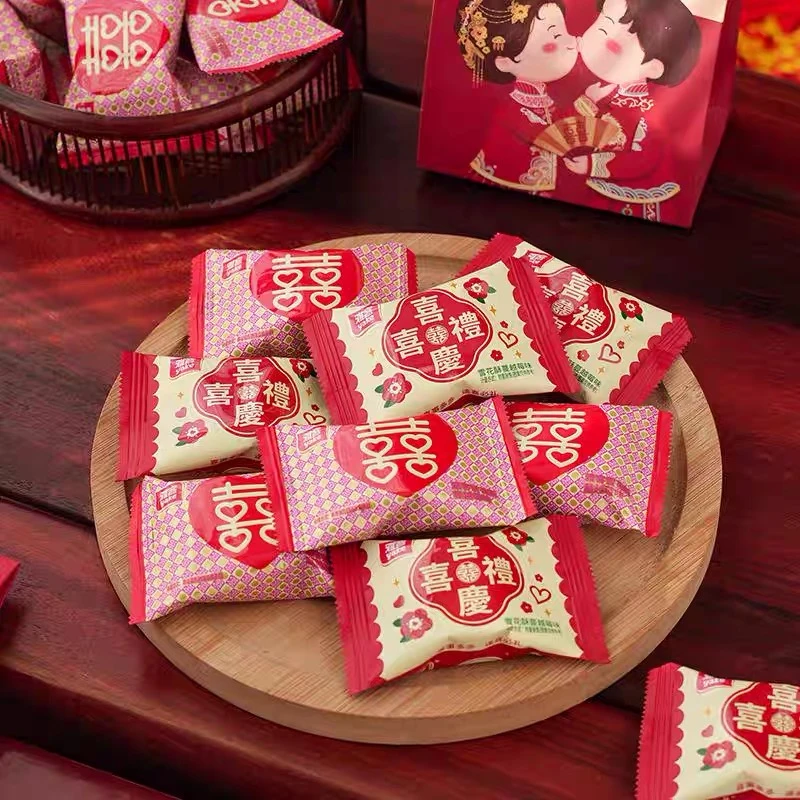 雅客喜庆蔓越莓味雪花酥结婚订婚喜糖散装软糖招待亲友