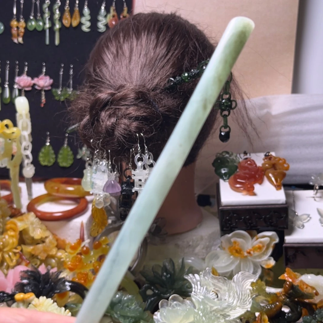 【闪购商品】未镶嵌蛇纹石玉发饰