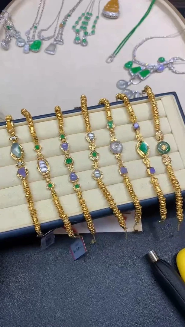 【小鱼严选】翡翠手链-18K金-多样性发其一Y40-|CXQ21