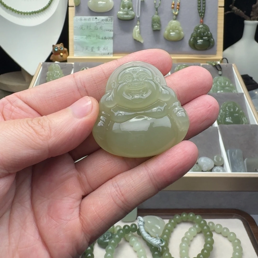 和田玉颈饰未镶嵌鬼***^