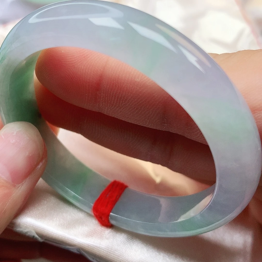 未镶嵌手镯（贵妃镯）翡翠缅甸纯天然A货翡翠飘绿1558号