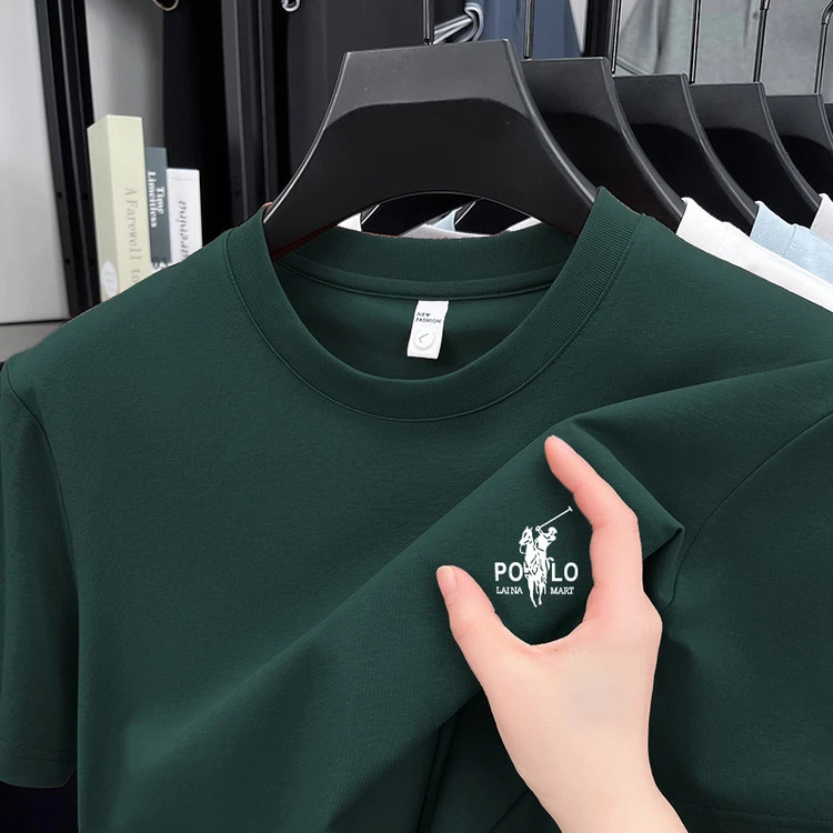 奥特莱斯撤柜丨专柜正品夏季新品重磅230克全棉圆领纯色短袖T恤衫