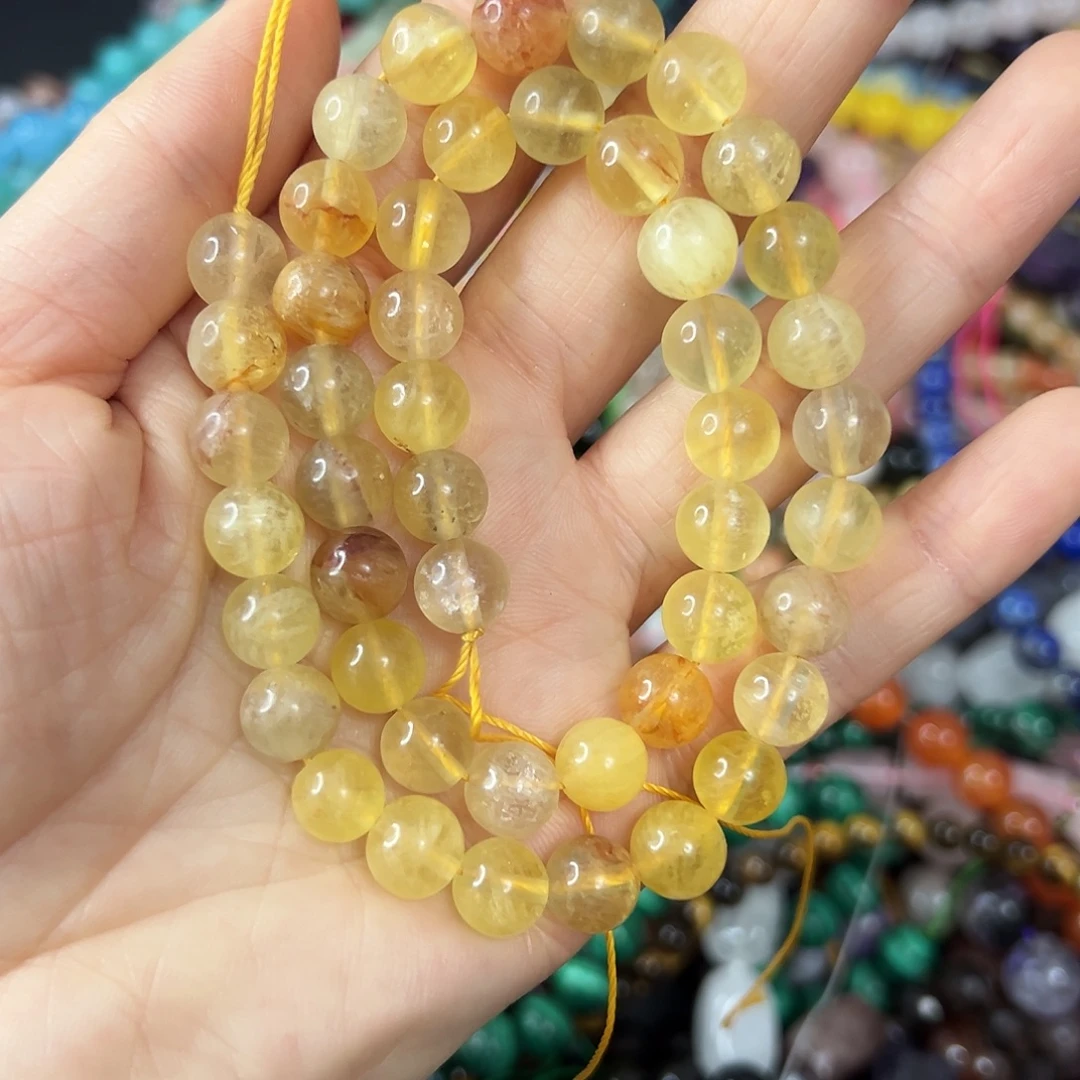 玛瑙/玉髓合金珠宝半成品 卡8黄胶花和黄莹石双拼一条