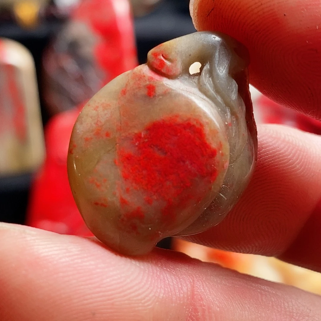 昌化石印石昌化鸡血石挂件