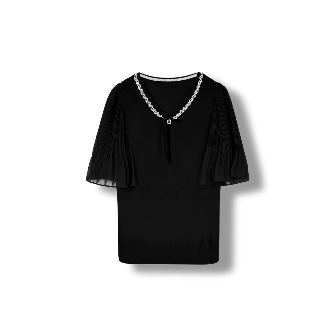 夏季新款优雅气质V领针织衫【25SS7029-1016】