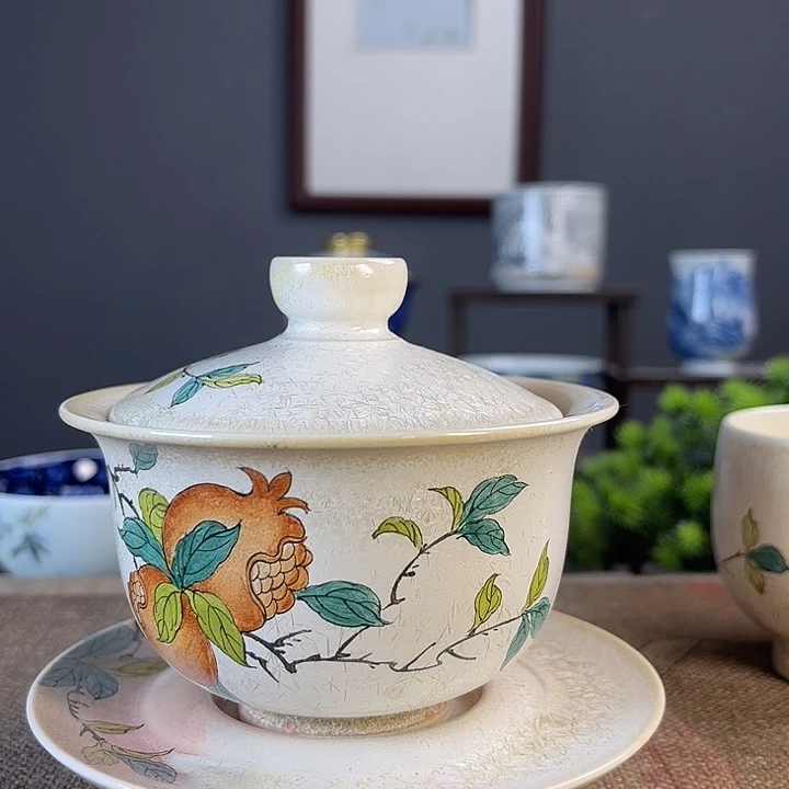 摆件景德柴烧茶杯多人