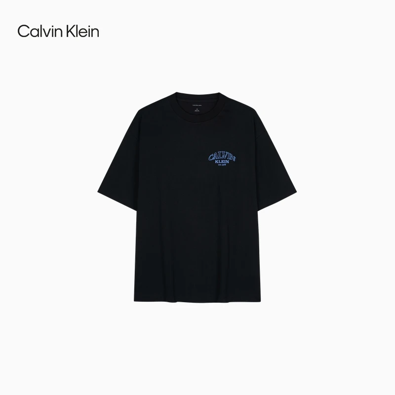 CK Jeans26春夏新款男士休闲通勤印花纯棉圆领纯色内搭短袖T恤